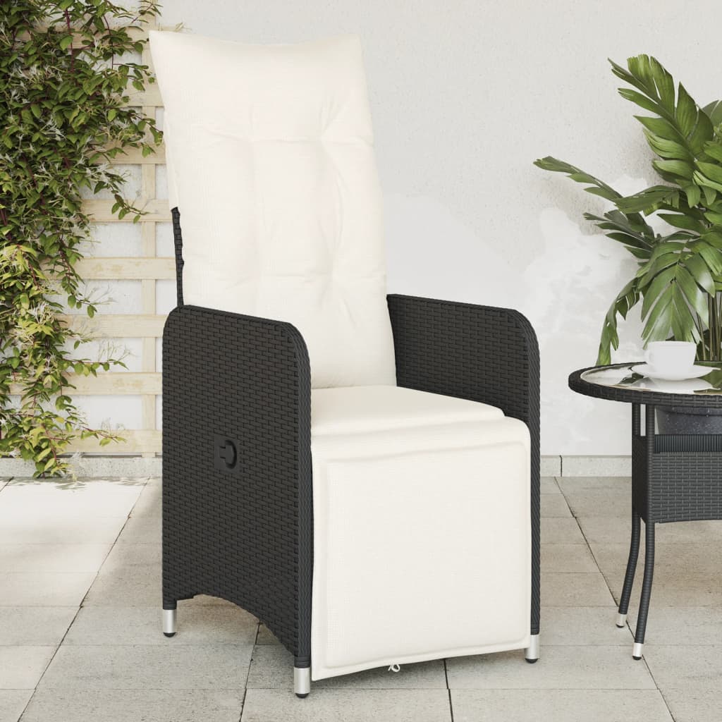 Reclining Garden Chairs 2 Pcs With Table Poly Rattan
