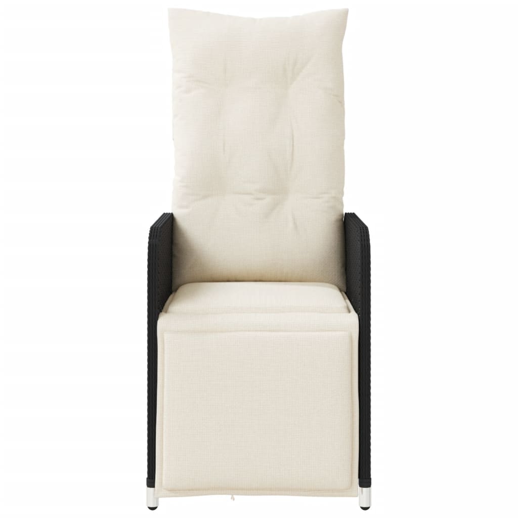 Reclining Garden Chairs 2 Pcs With Table Poly Rattan