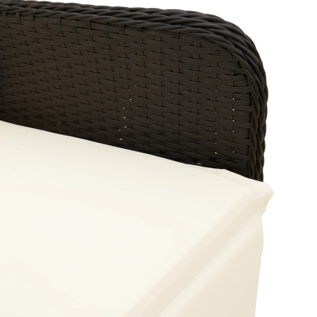 Reclining Garden Chairs 2 Pcs With Table Poly Rattan