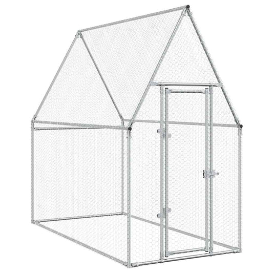 Chicken Cage Silver Galvanised Steel