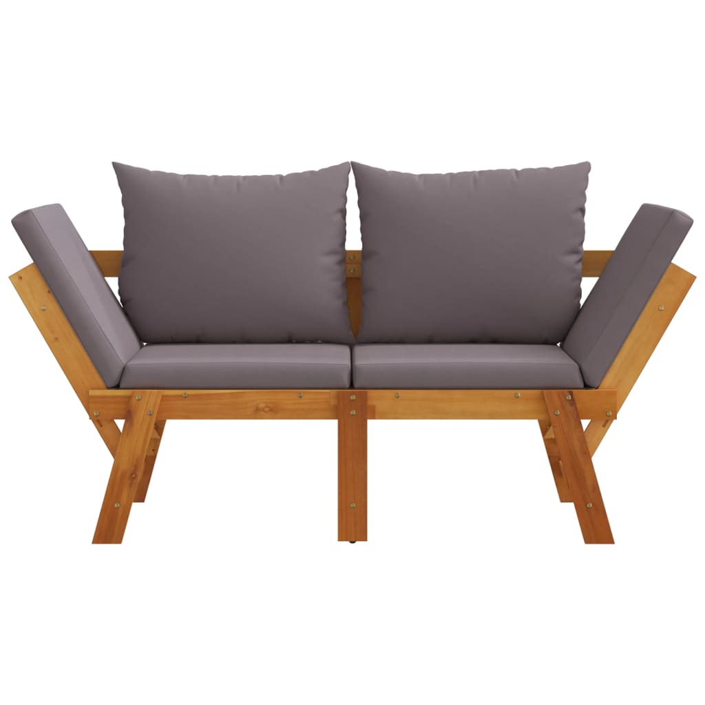 Garden Bench With Cushions 2-In-1 Solid Wood Acacia