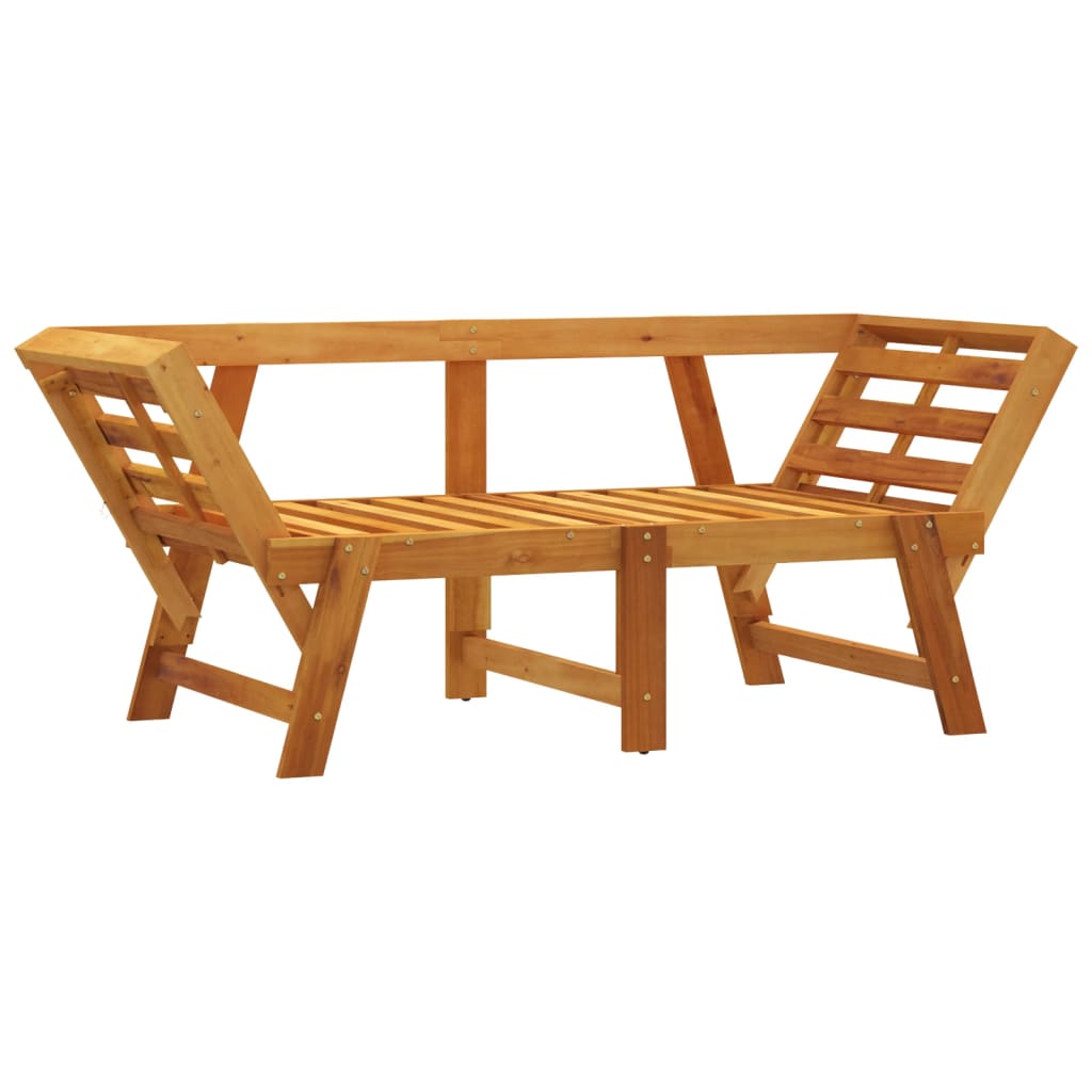Garden Bench With Cushions 2-In-1 Solid Wood Acacia