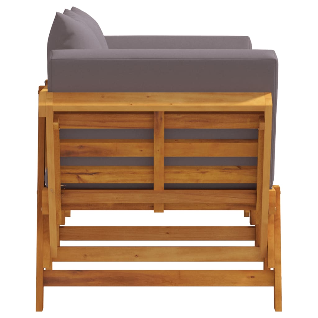 Garden Bench With Cushions 2-In-1 Solid Wood Acacia