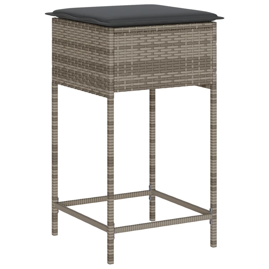 Garden Bar Stools With Cushions 2 Pcs Poly Rattan