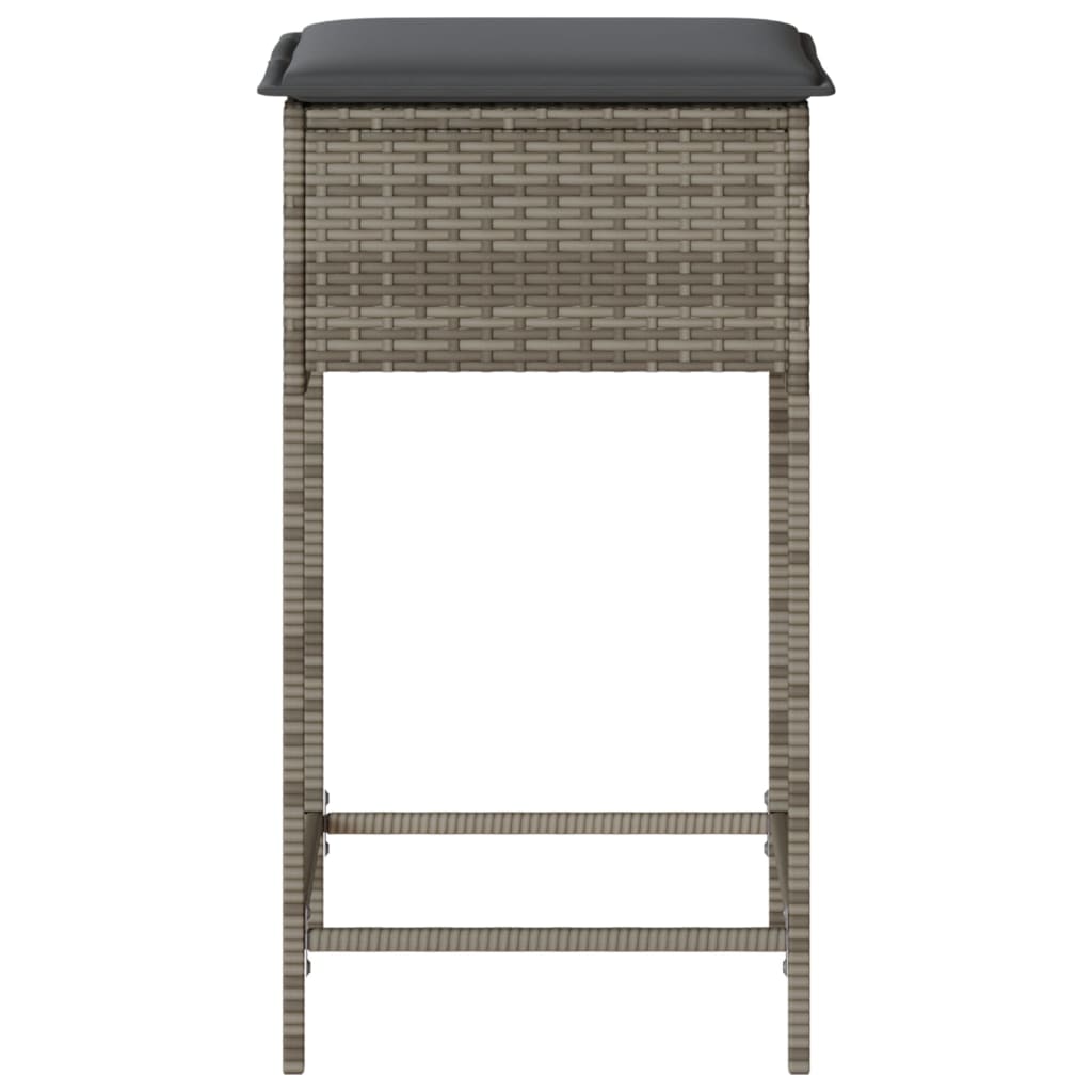Garden Bar Stools With Cushions 2 Pcs Poly Rattan