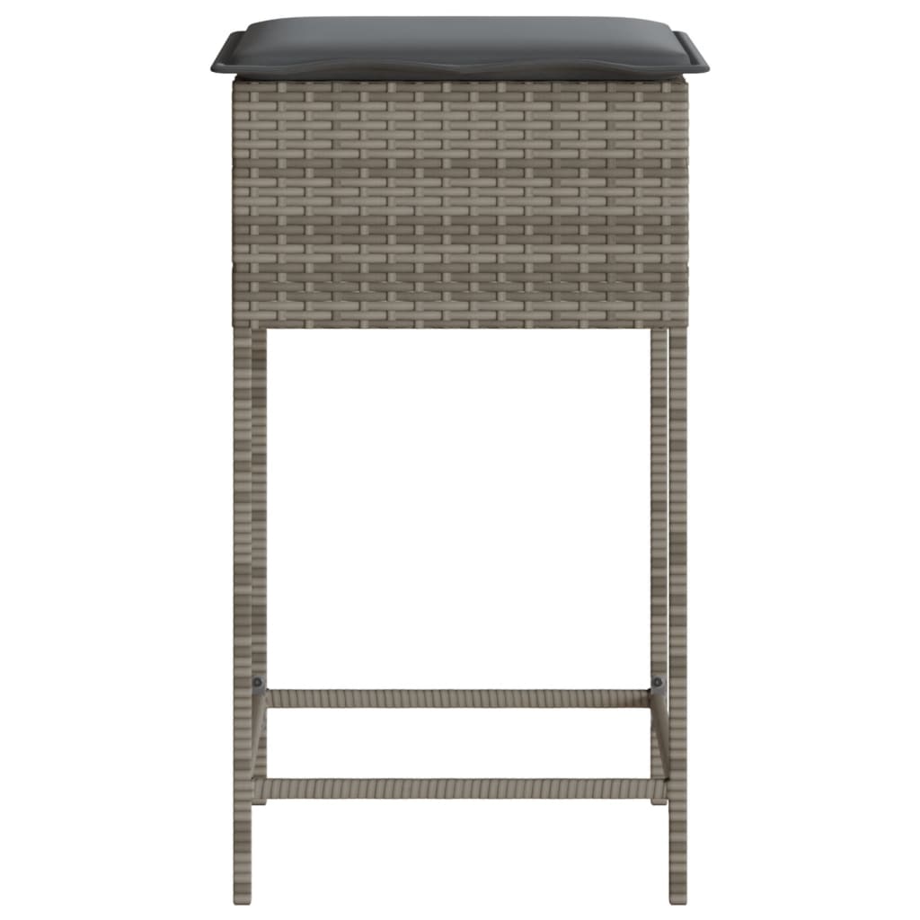 Garden Bar Stools With Cushions 2 Pcs Poly Rattan