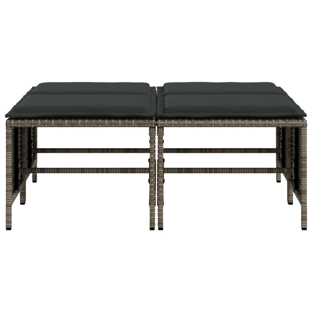Garden Stools With Cushions 4 Pcs Poly Rattan