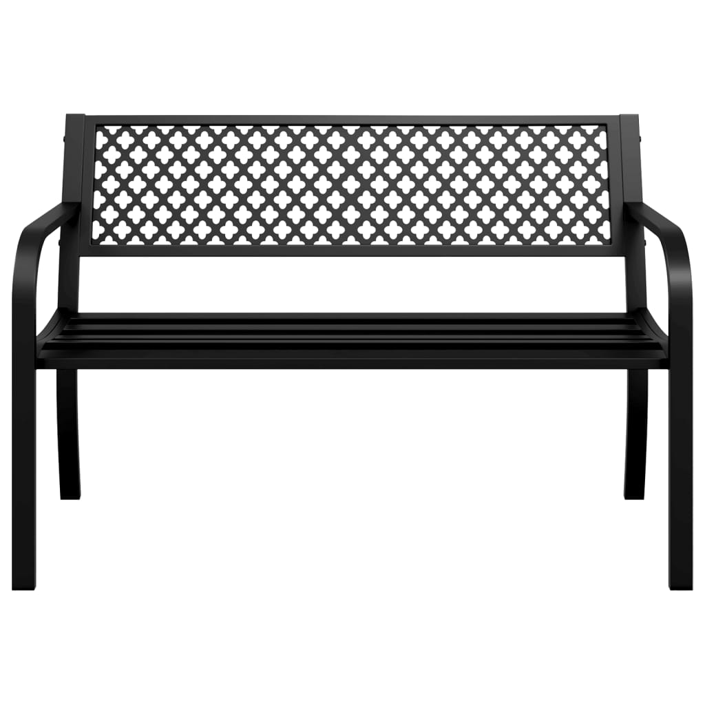 Garden Bench 119 Cm Black Steel