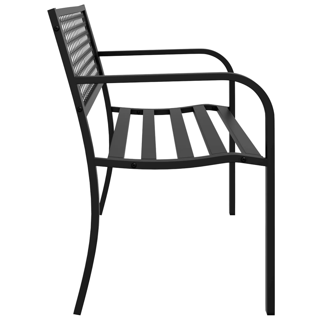 Garden Bench 119 Cm Black Steel