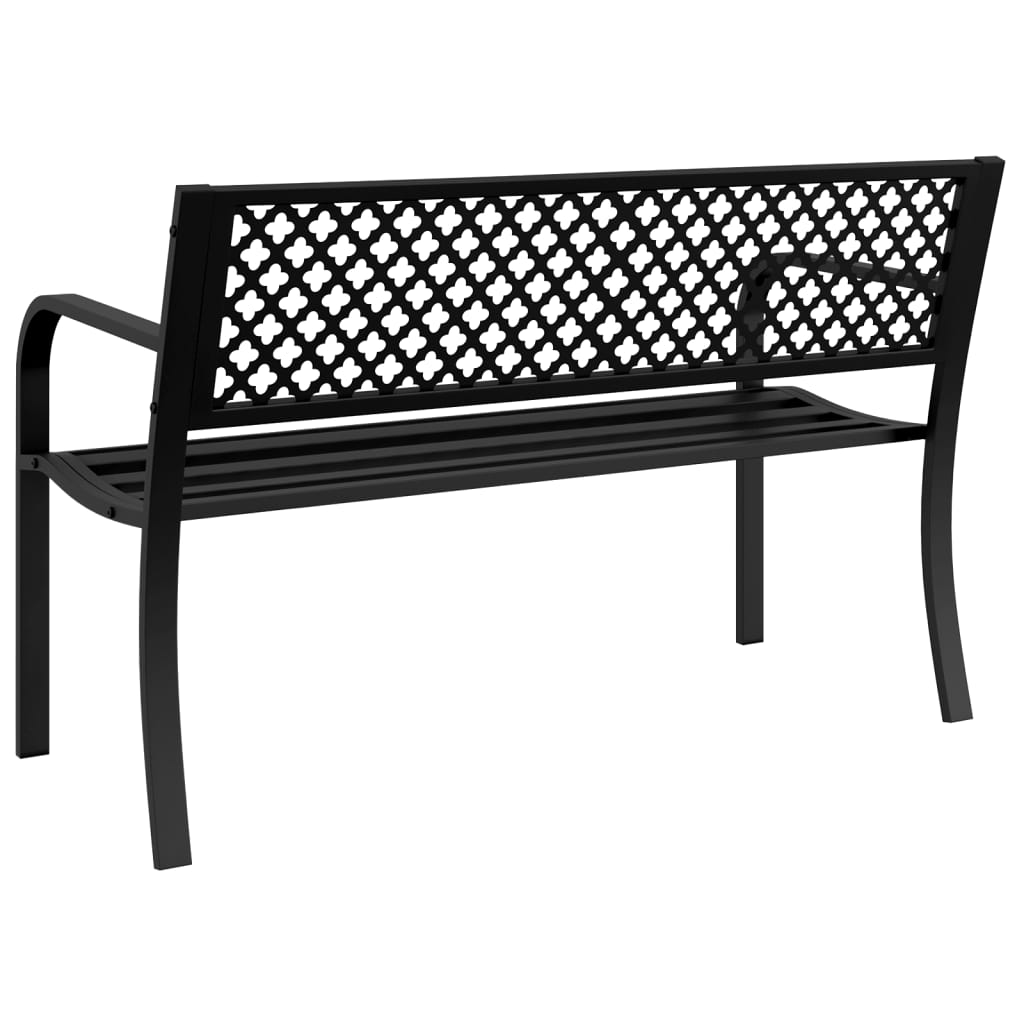 Garden Bench 119 Cm Black Steel
