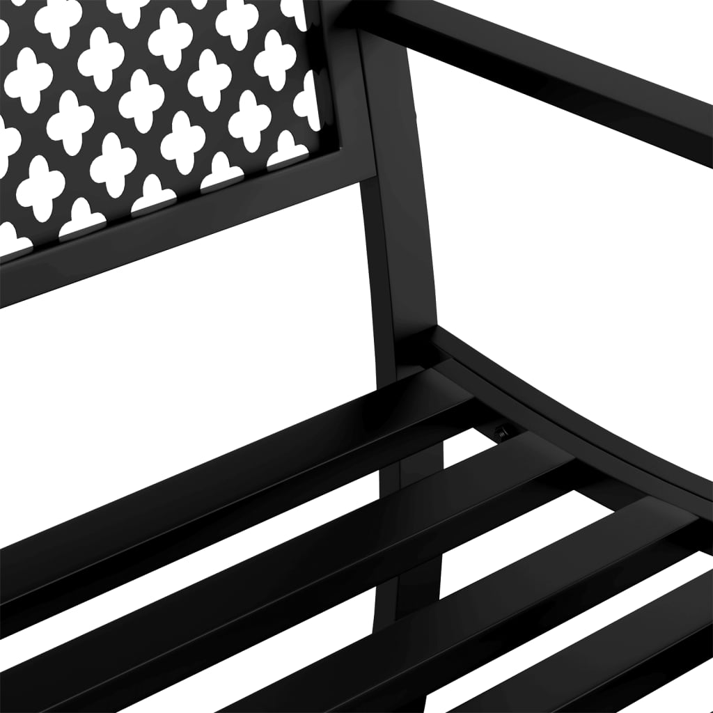 Garden Bench 119 Cm Black Steel