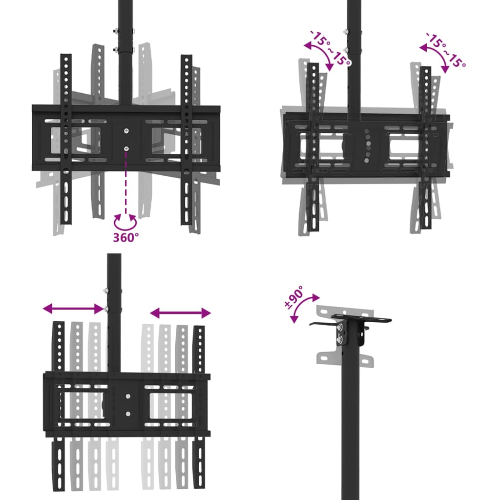 Tv Ceiling Mount For 32-65 Inch Screen Max Vesa 400X400 Mm 40Kg