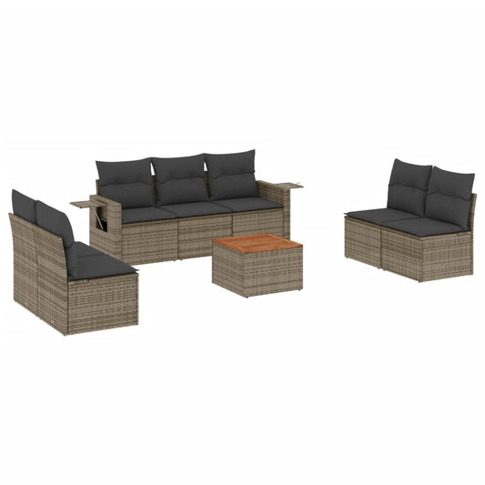 8 Piece Garden Sofa Set With Cushions Poly Rattan