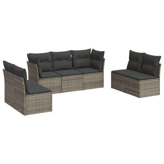 7 Piece Garden Sofa Set With Cushions Poly Rattan