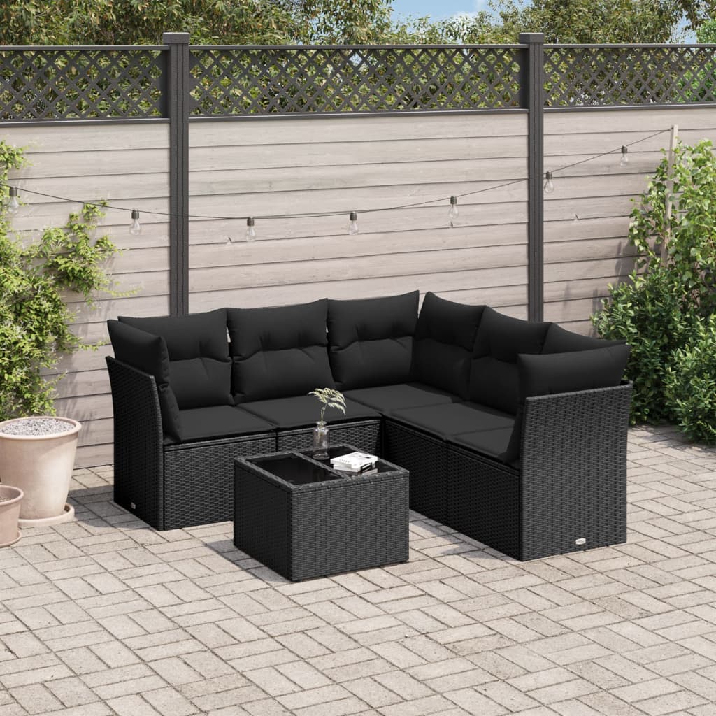 5 Piece Garden Sofa Set With Cushions Poly Rattan