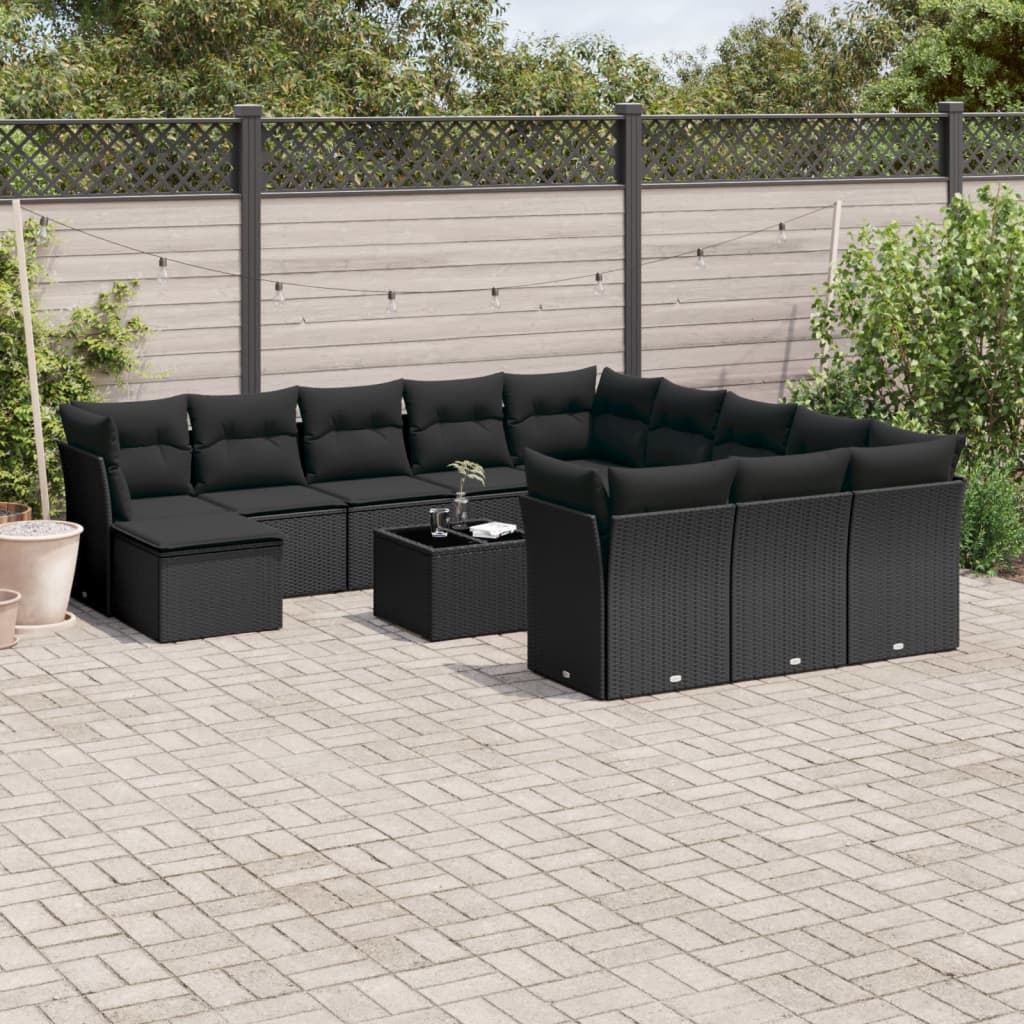 13 Piece Garden Sofa Set With Cushions Poly Rattan