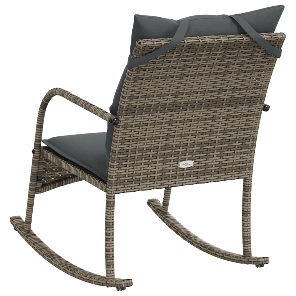 Garden Rocking Chair With Cushions Poly Rattan