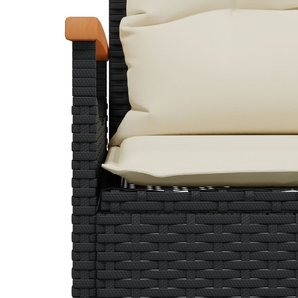Garden Bench With Cushions 116X62.5X74 Cm Poly Rattan