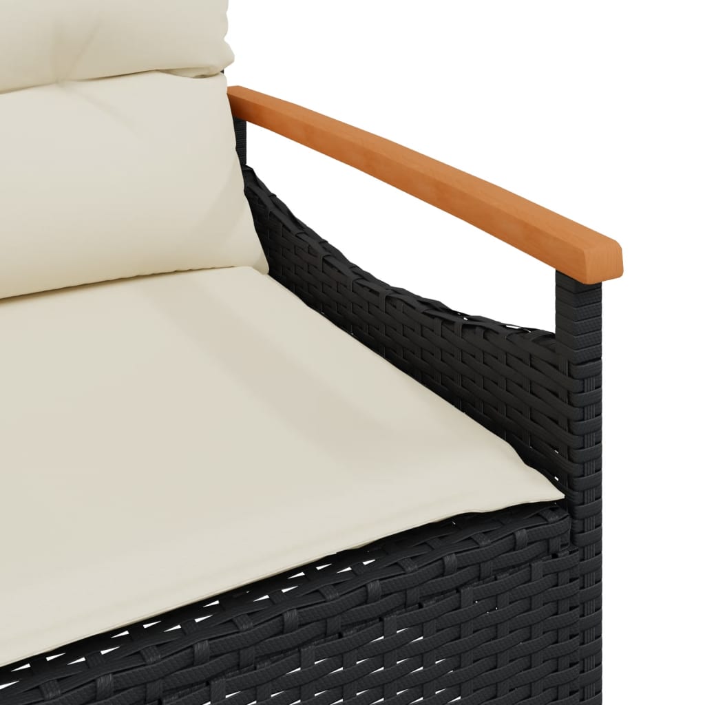 Garden Bench With Cushions 116X62.5X74 Cm Poly Rattan