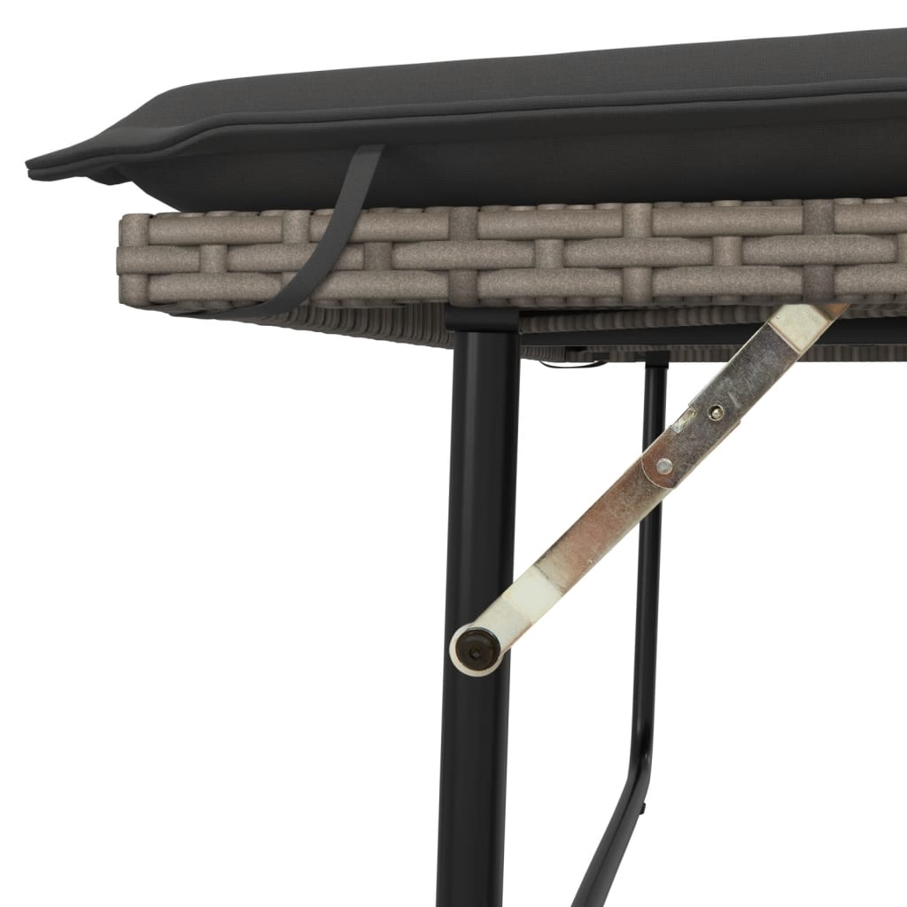 Garden Bench With Cushions And Footstool Poly Rattan