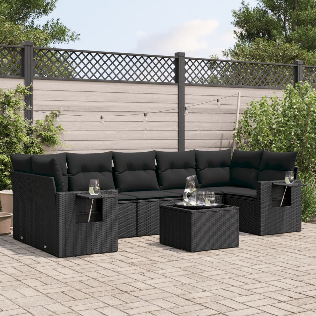 8 Piece Garden Sofa Set With Cushions Poly Rattan
