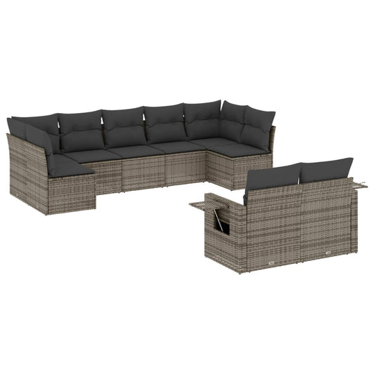 9 Piece Garden Sofa Set With Cushions Poly Rattan