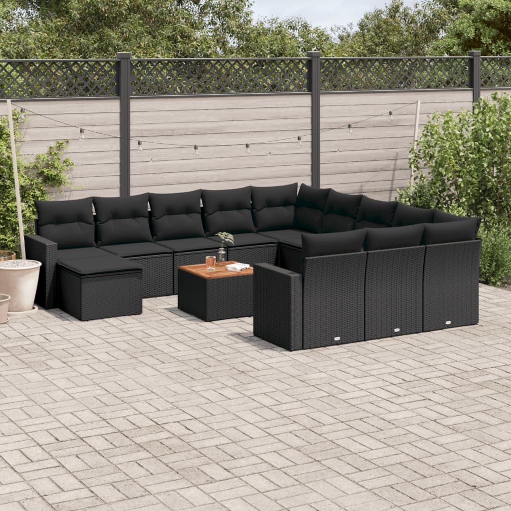 13 Piece Garden Sofa Set With Cushions Poly Rattan