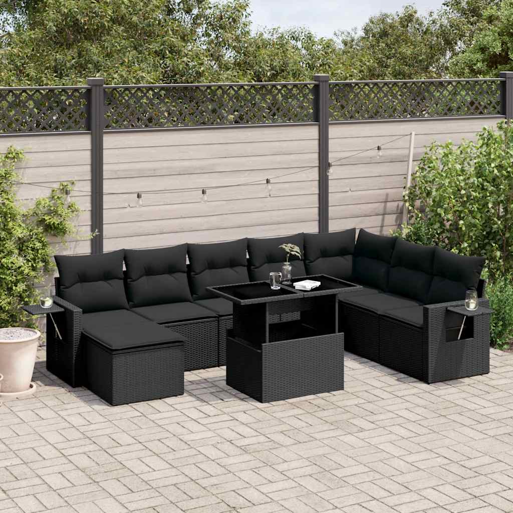 8 Piece Garden Sofa Set With Cushions Poly Rattan