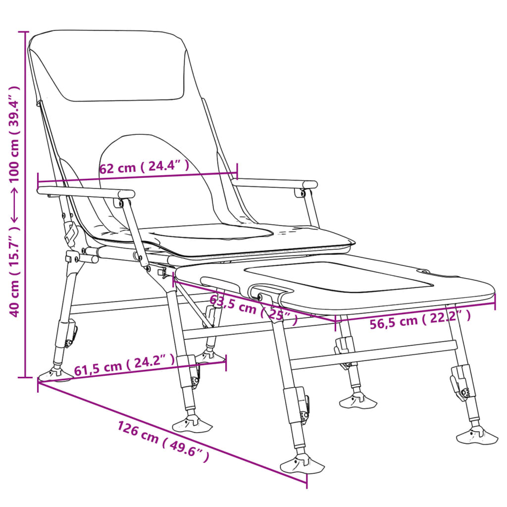 Fishing Bedchair With Adjustable Mud Legs Foldable