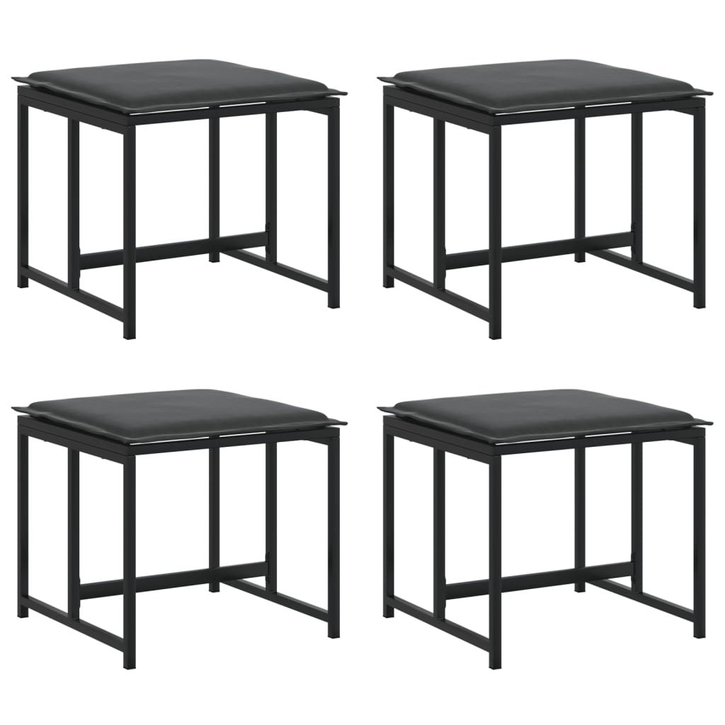 Garden Stools With Cushions 4 Pcs