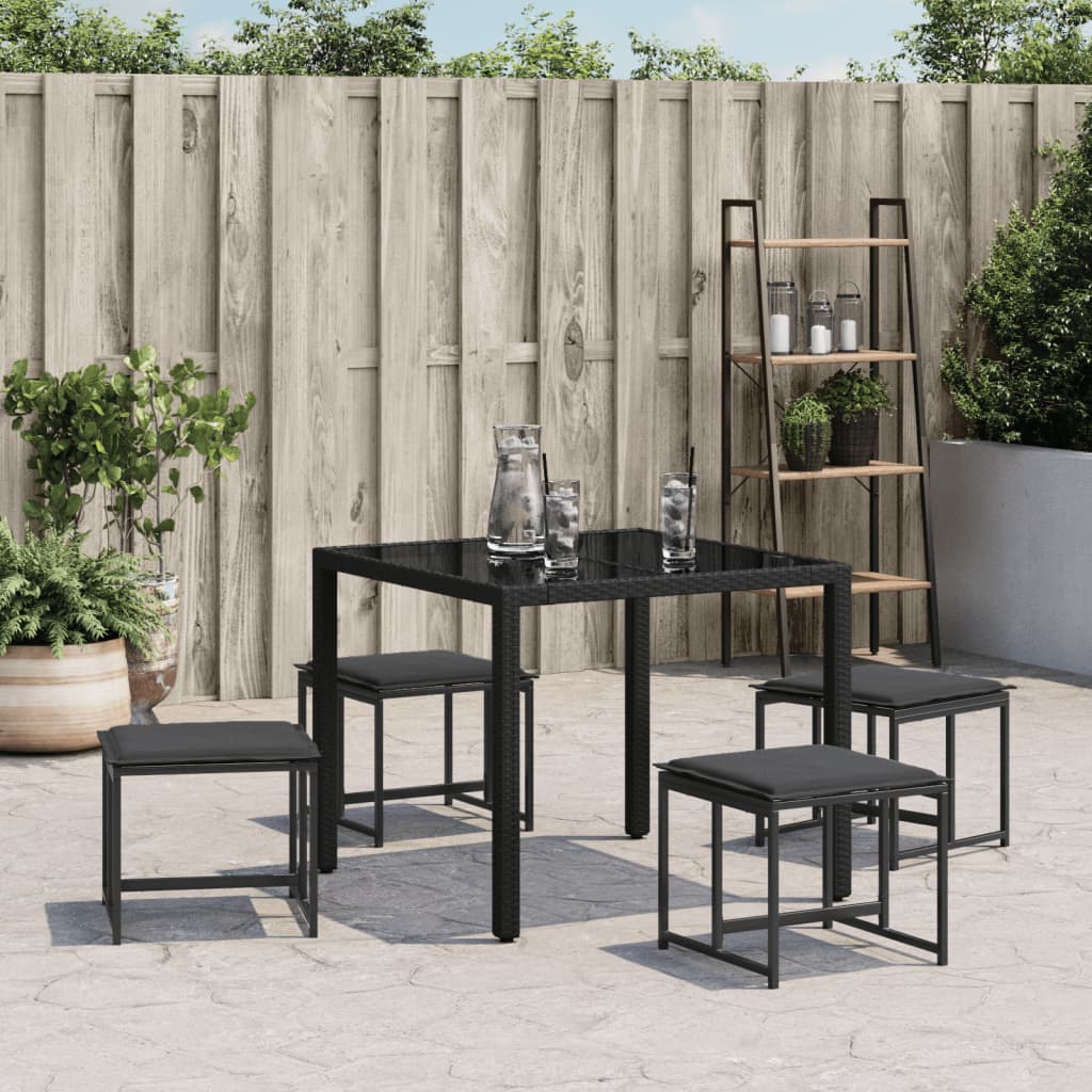 Garden Stools With Cushions 4 Pcs