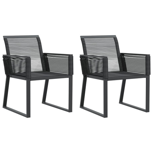 Garden Chairs 2 Pcs Black Poly Rattan