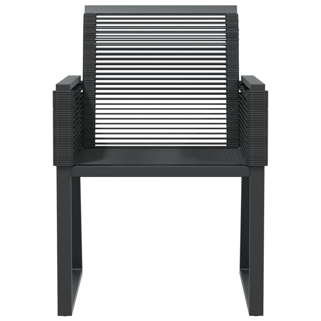 Garden Chairs 2 Pcs Black Poly Rattan