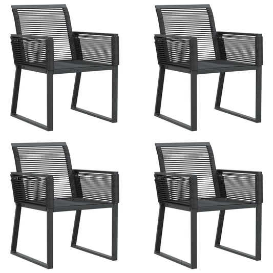 Garden Chairs 4 Pcs Black Poly Rattan