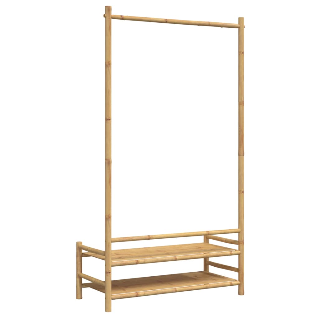 Clothes Rack With Shelves 103X40X183 Cm Bamboo