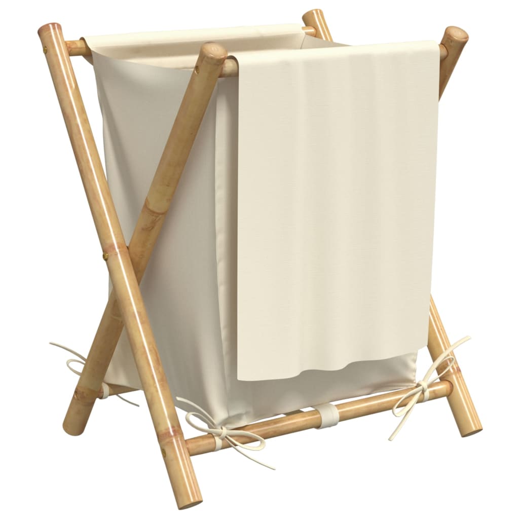 Laundry Basket Cream White Bamboo
