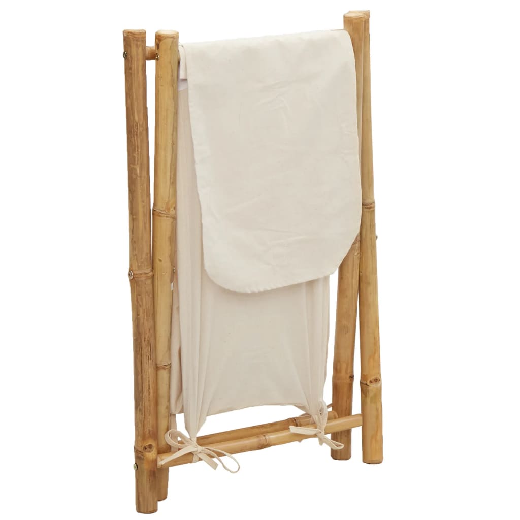 Laundry Basket Cream White Bamboo