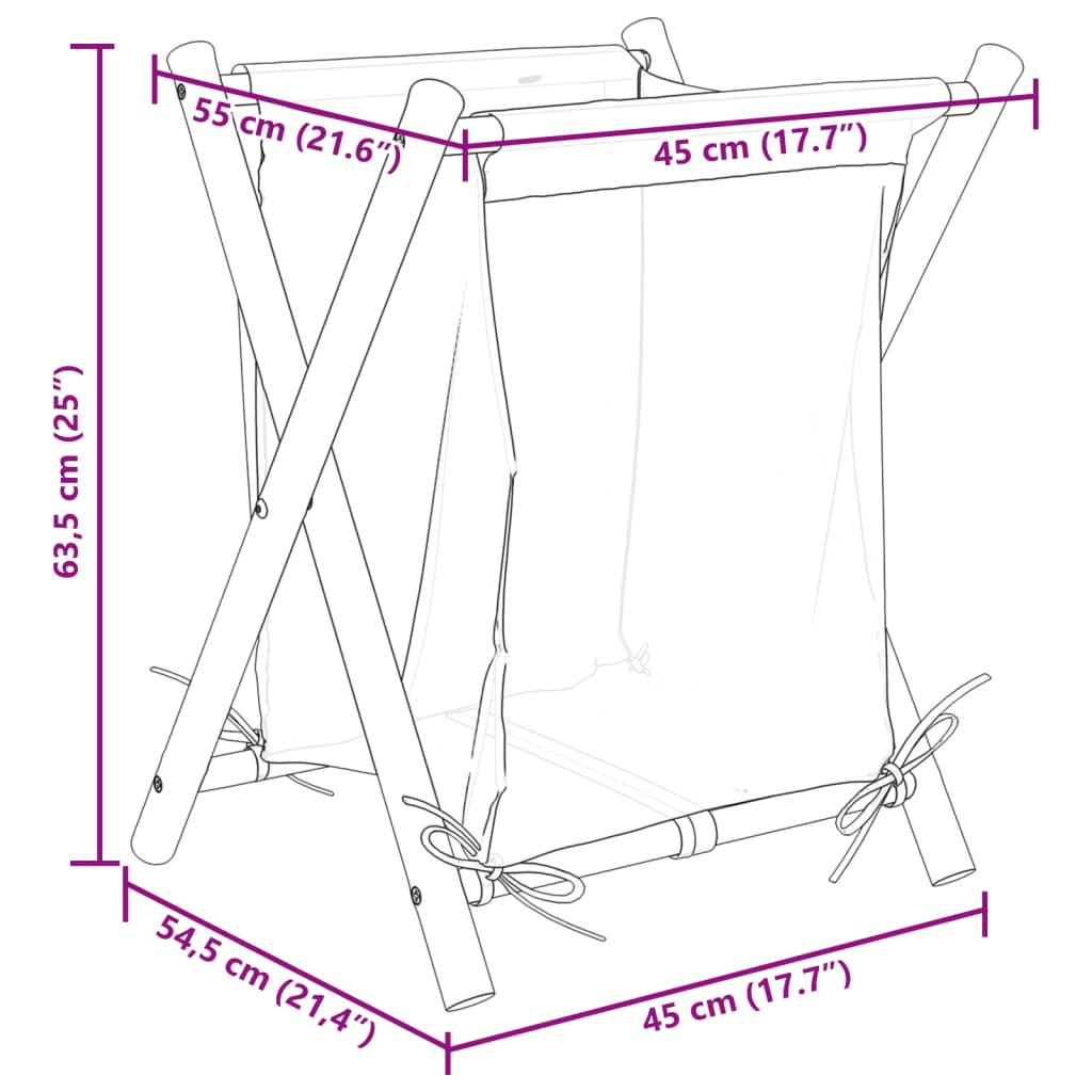 Laundry Basket Cream White Bamboo