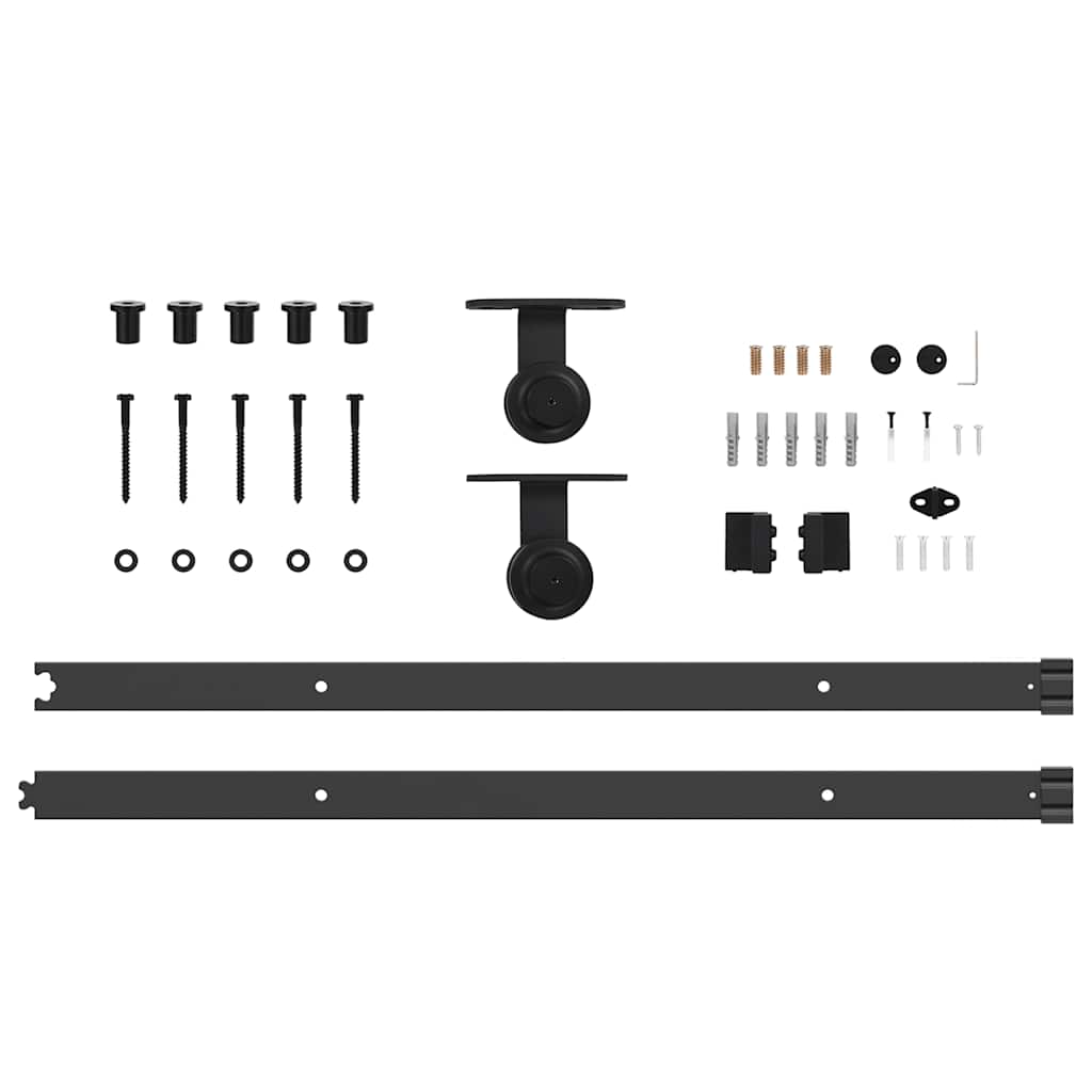 Sliding Door Hardware Kit 213,5 Cm Steel Black