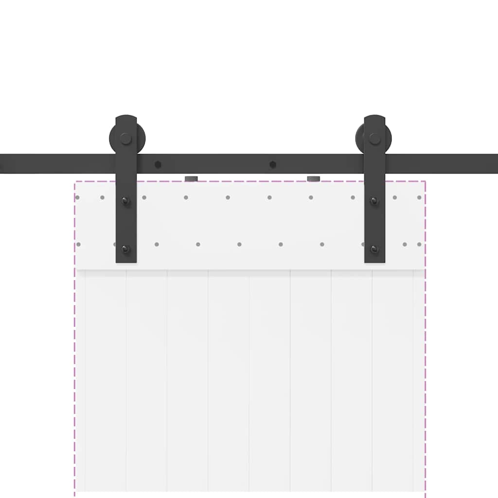 Sliding Door Hardware Kit 213,5 Cm Steel Black
