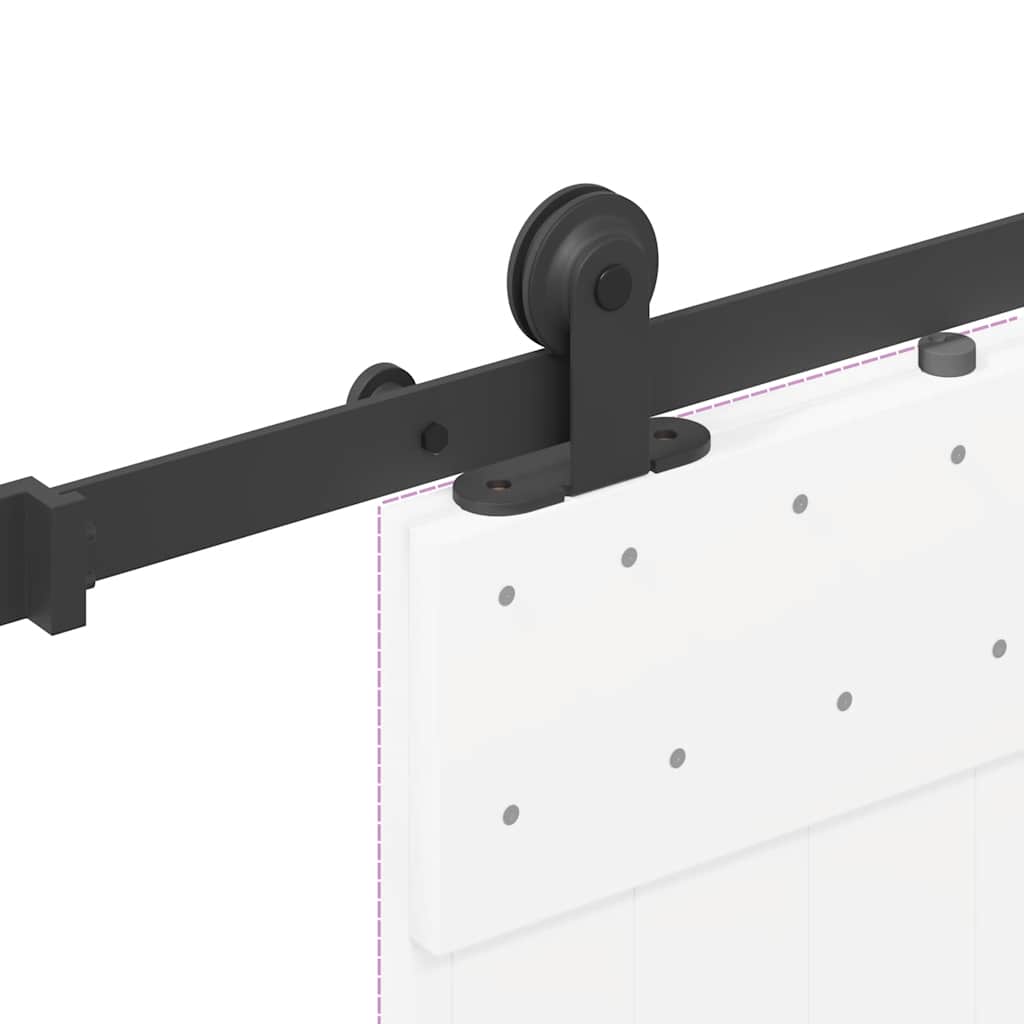 Sliding Door Hardware Kit 213,5 Cm Steel Black
