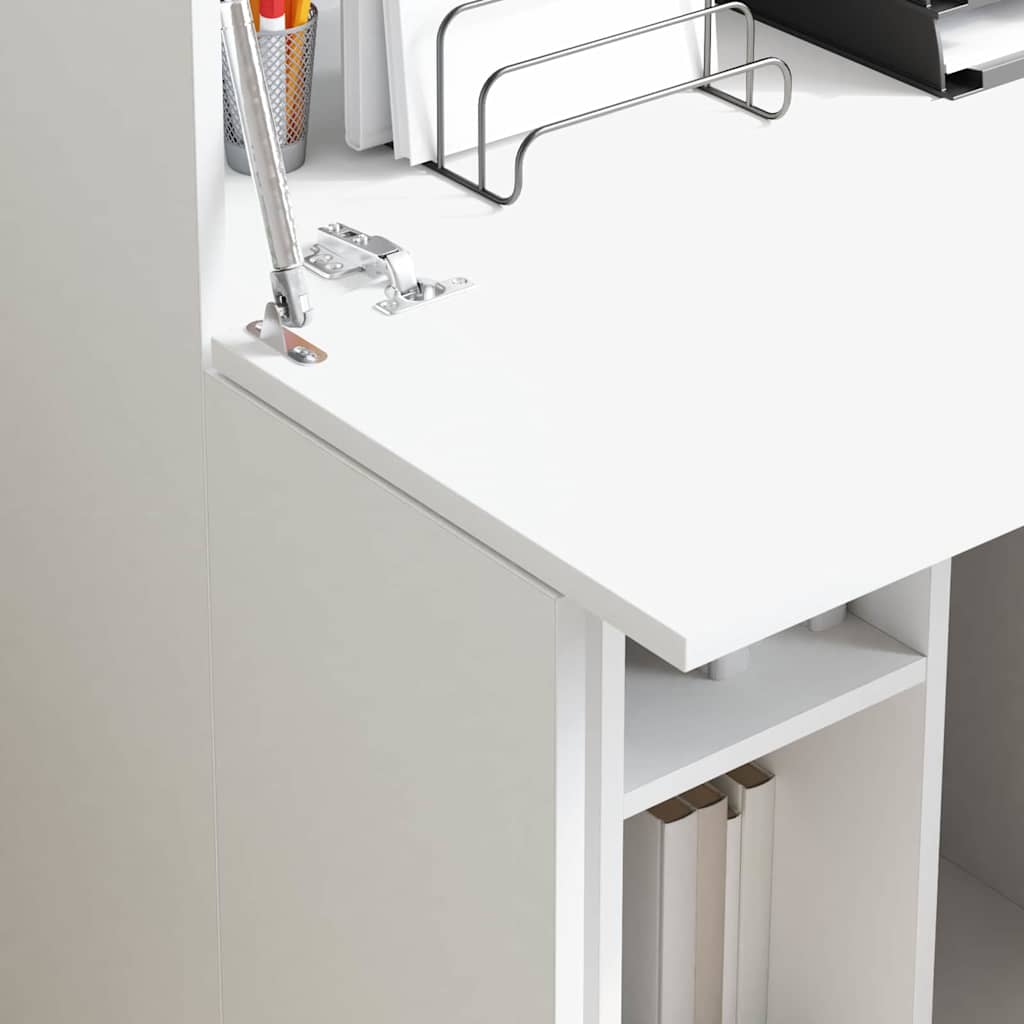 Desk With Shelf 71.5 X 31.5 X 106.5 Cm Engineered Wood