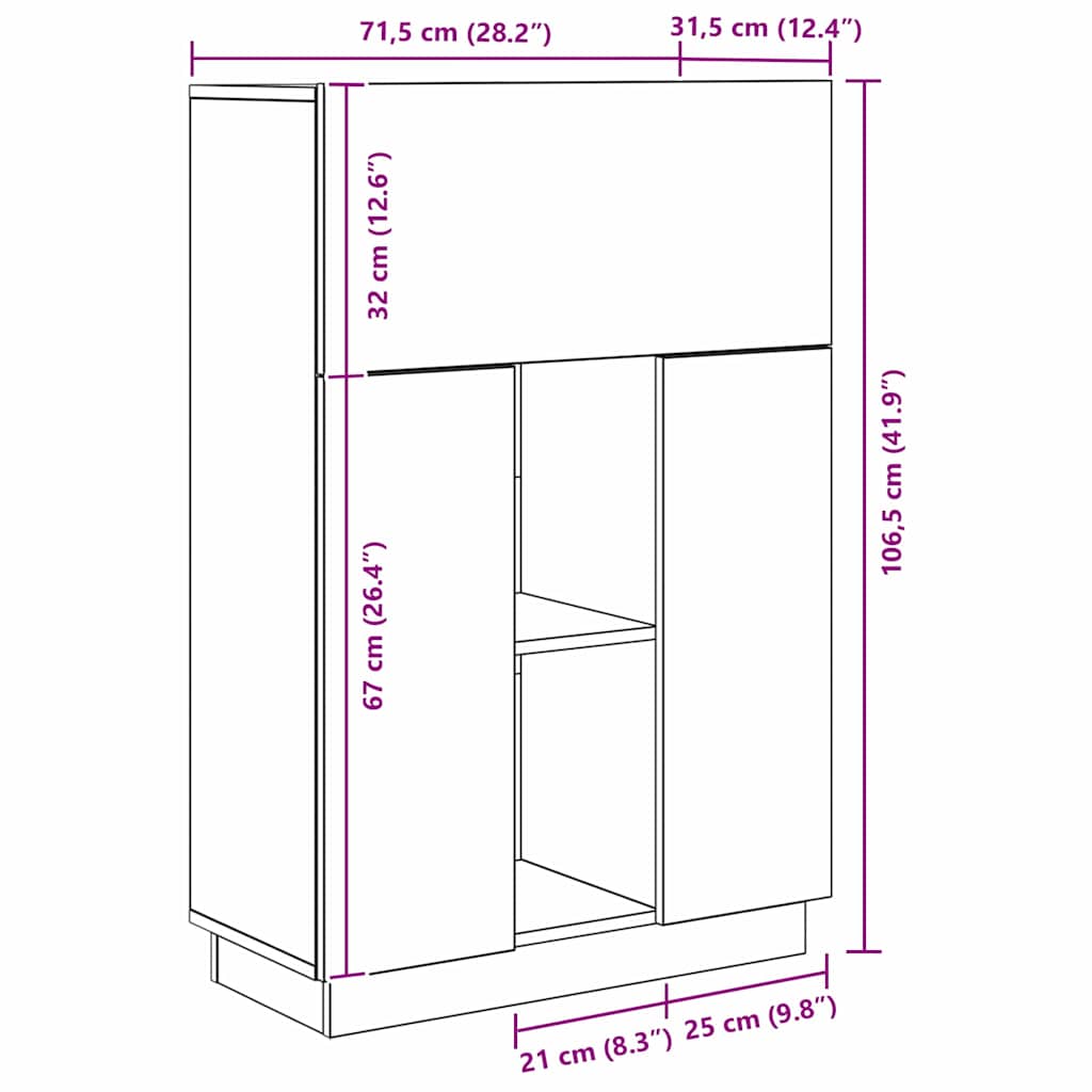 Desk With Shelf 71.5 X 31.5 X 106.5 Cm Engineered Wood