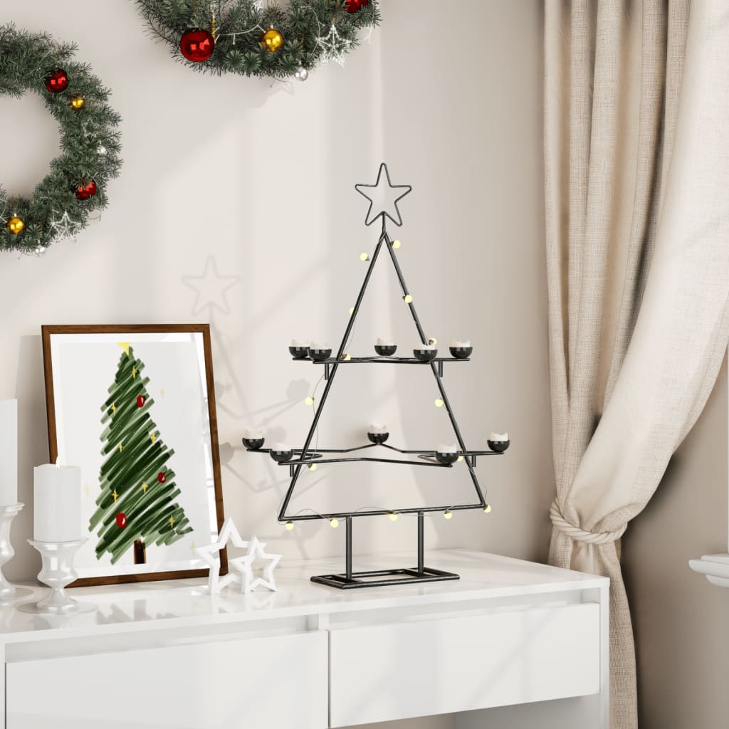 Metal Christmas Tree For Decoration Black