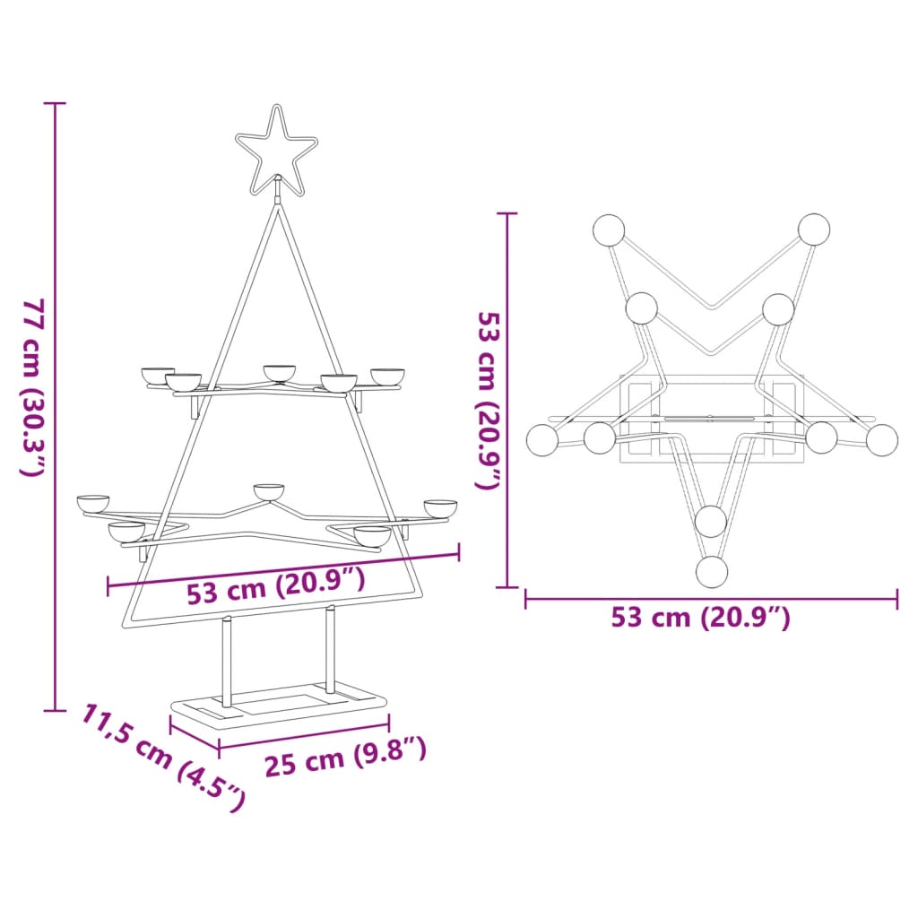 Metal Christmas Tree For Decoration Black