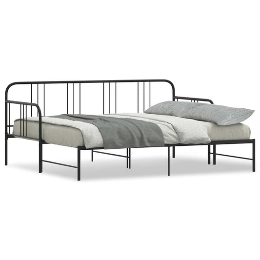 Daybed With Trundle Without Mattress 92X187 Cm Single Metal