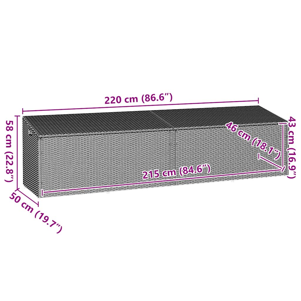 Garden Storage Box Poly Rattan