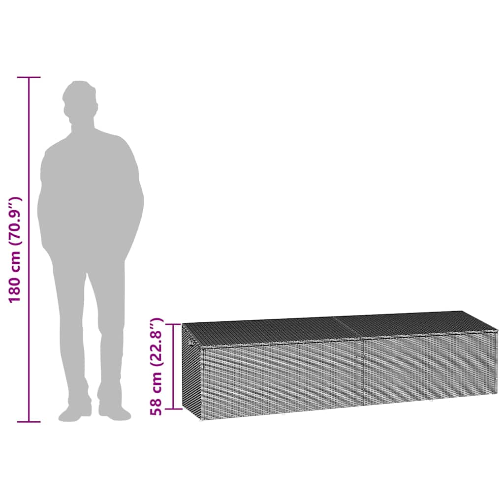 Garden Storage Box Poly Rattan