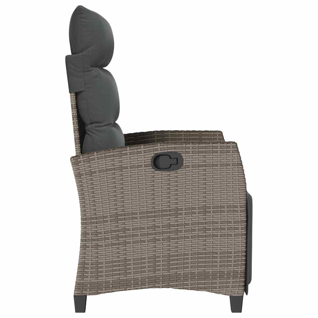 Reclining Garden Chair With Side Table Poly Rattan