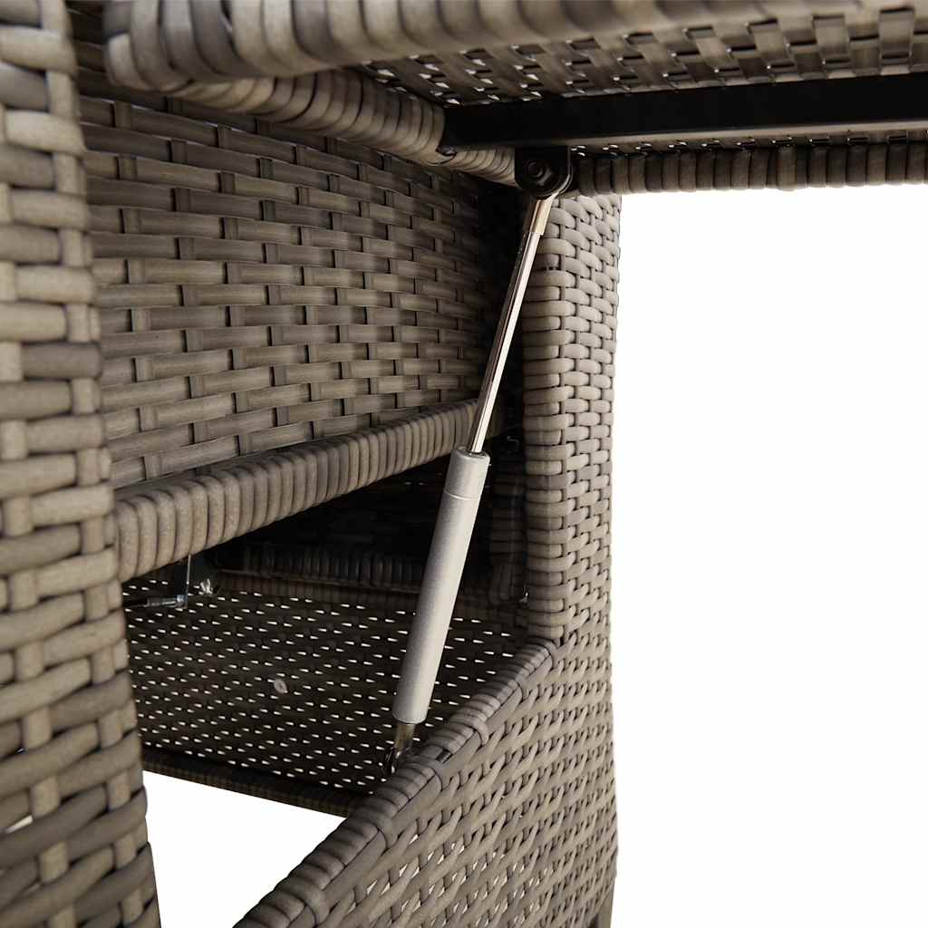 Reclining Garden Chair With Side Table Poly Rattan
